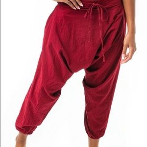 Red Winter Savannah Harem Pants Small